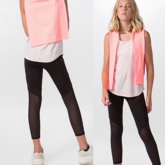 Ivivva by Lululemon BLACK clearly breezy Leggings Size 12 - Picture 2 of 15